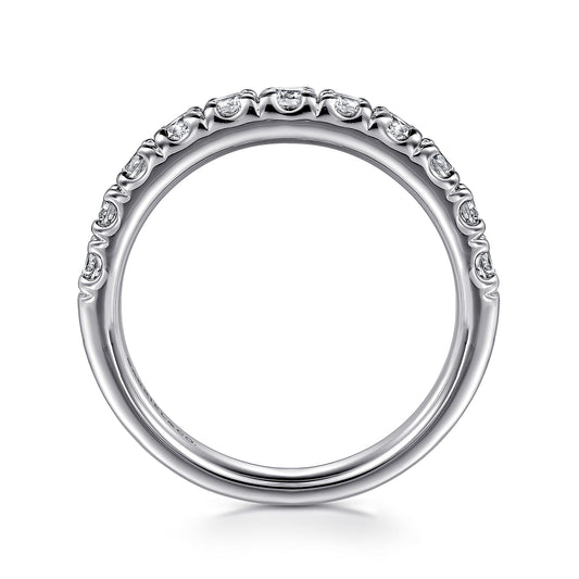 Platinum 11 Stone French Pave Diamond Wedding Band — Gabriel & Co. AN12085PT4JJ