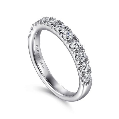 Platinum 11 Stone French Pave Diamond Wedding Band — Gabriel & Co. AN12085PT4JJ