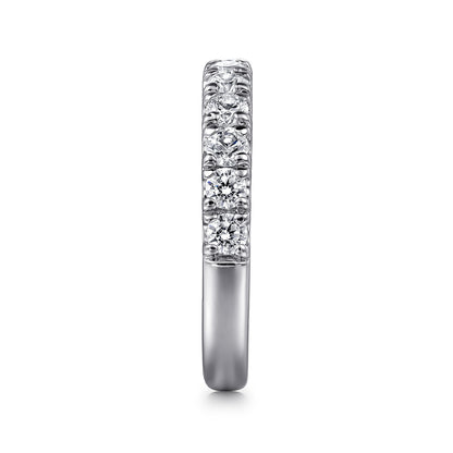 Platinum 11 Stone French Pave Diamond Wedding Band — Gabriel & Co. AN12085PT4JJ