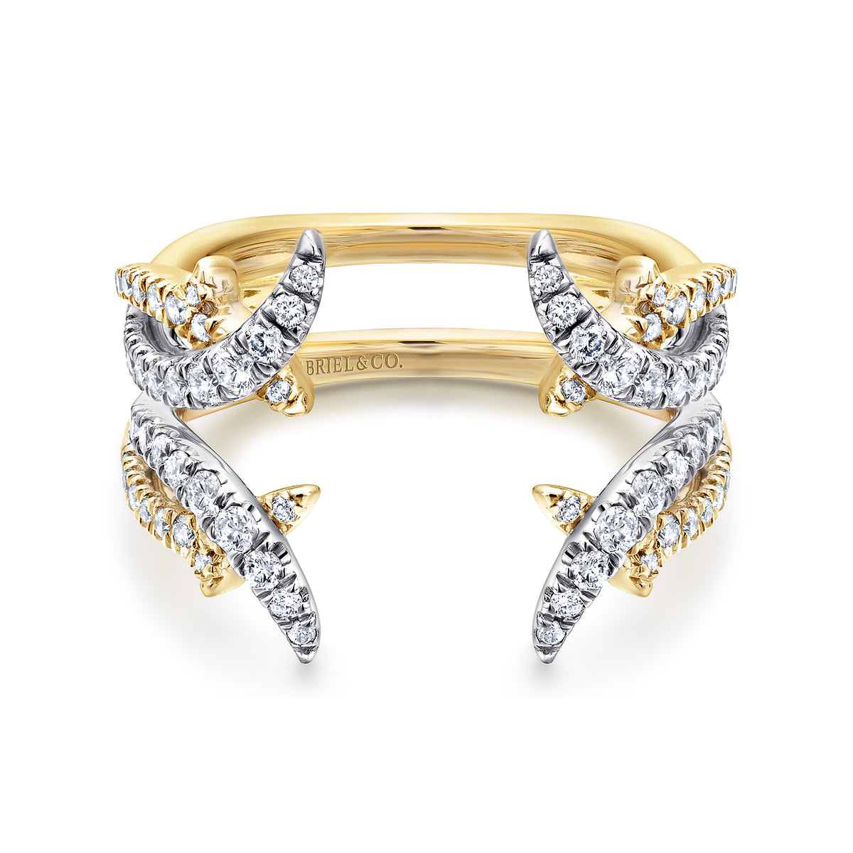 14K White and Yellow Gold Diamond Ring Enhancer — Gabriel & Co. AN12542S-M44JJ