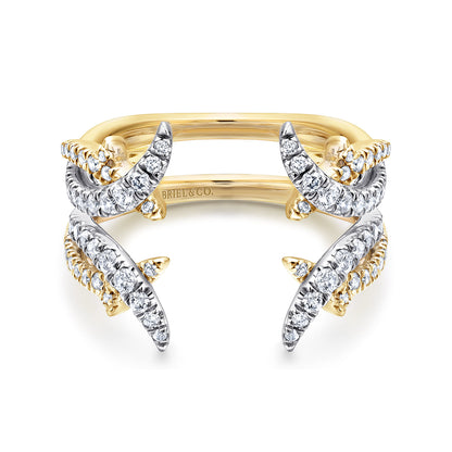 14K White and Yellow Gold Diamond Ring Enhancer — Gabriel & Co. AN12542S-M44JJ