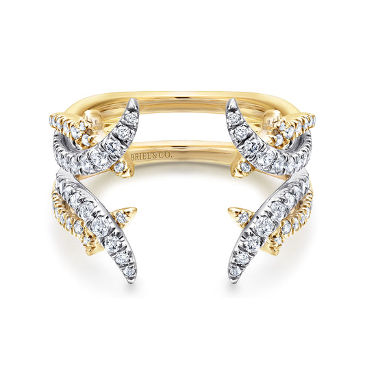 14K White and Yellow Gold Diamond Ring Enhancer — Gabriel & Co. AN12542S-M44JJ