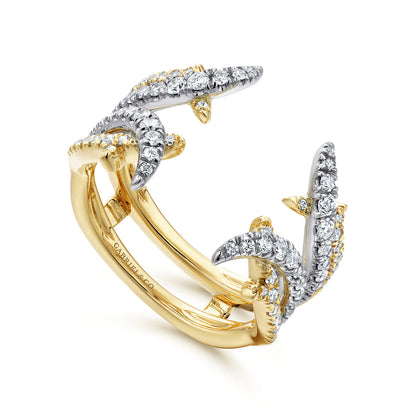 14K White and Yellow Gold Diamond Ring Enhancer — Gabriel & Co. AN12542S-M44JJ