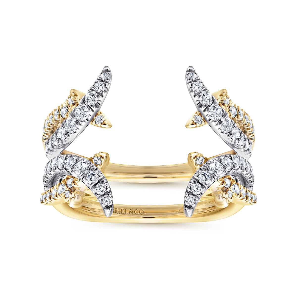 14K White and Yellow Gold Diamond Ring Enhancer — Gabriel & Co. AN12542S-M44JJ
