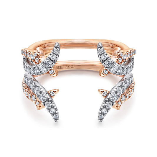 14K White and Rose Gold Diamond Ring Enhancer — Gabriel & Co. AN12542S-T44JJ