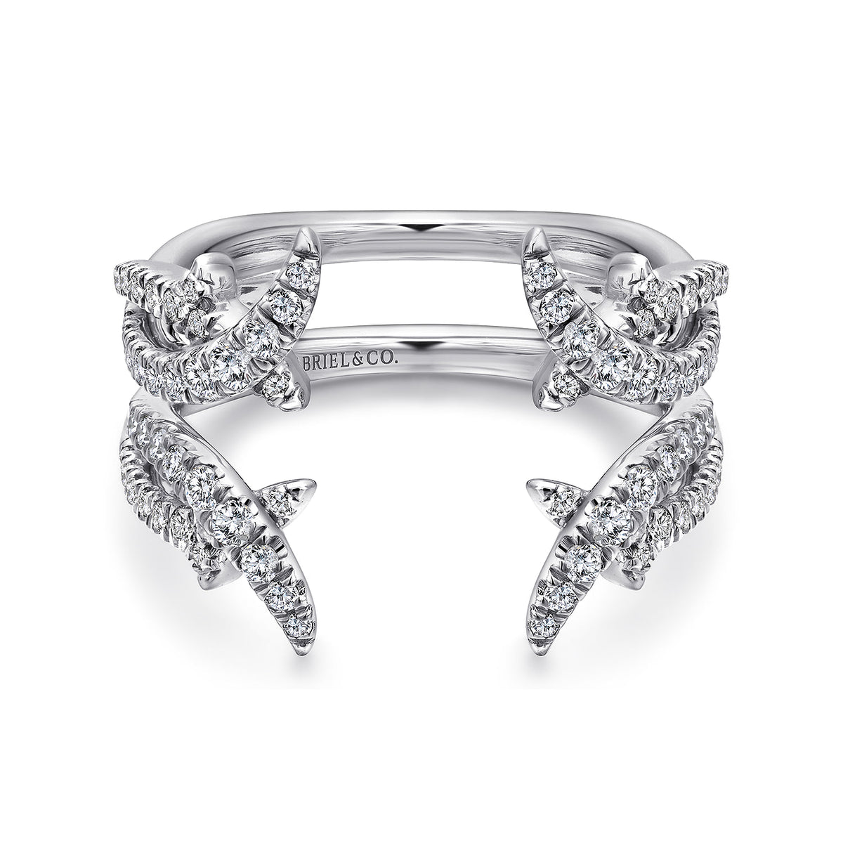 Wide 14K White Gold Diamond Ring Enhancer — Gabriel & Co. AN12542S-W44JJ