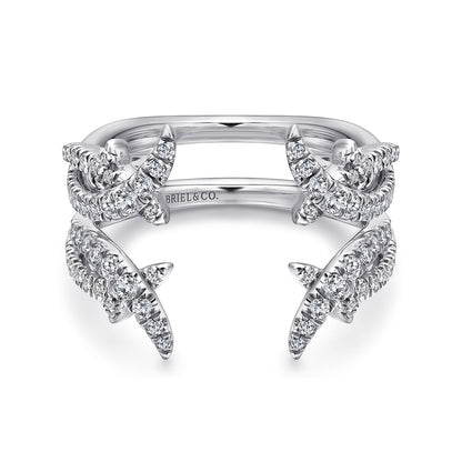 Wide 14K White Gold Diamond Ring Enhancer — Gabriel & Co. AN12542S-W44JJ