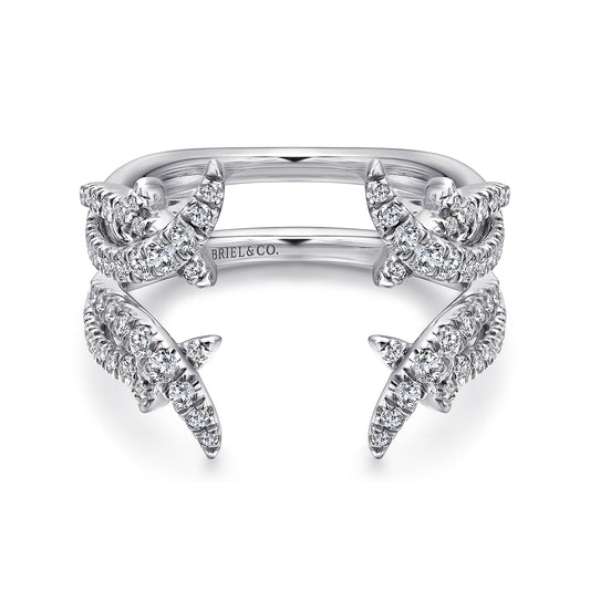Wide 14K White Gold Diamond Ring Enhancer — Gabriel & Co. AN12542S-W44JJ