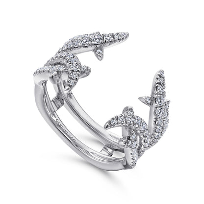 Wide 14K White Gold Diamond Ring Enhancer — Gabriel & Co. AN12542S-W44JJ
