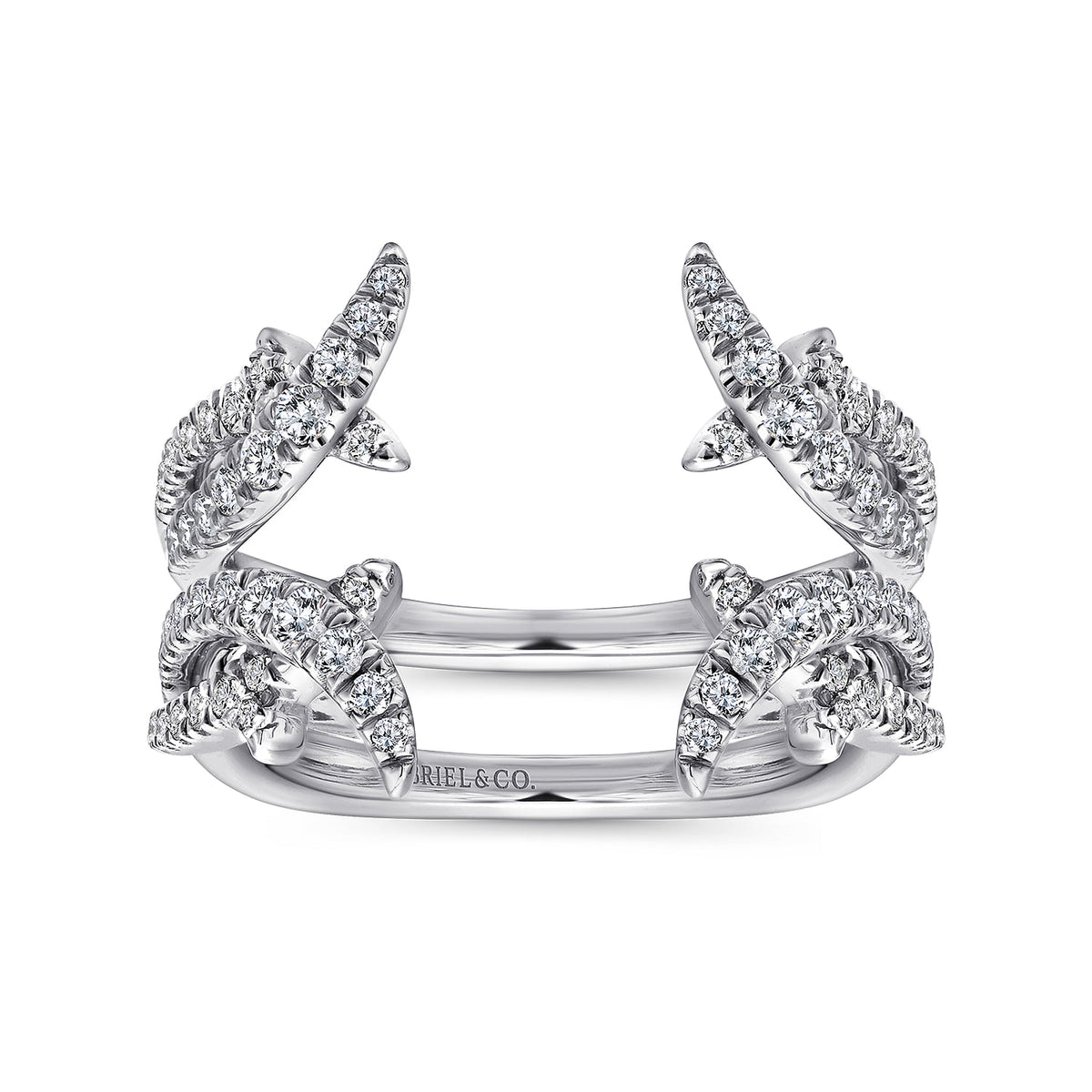 Wide 14K White Gold Diamond Ring Enhancer — Gabriel & Co. AN12542S-W44JJ