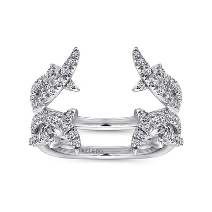 Wide 14K White Gold Diamond Ring Enhancer — Gabriel & Co. AN12542S-W44JJ
