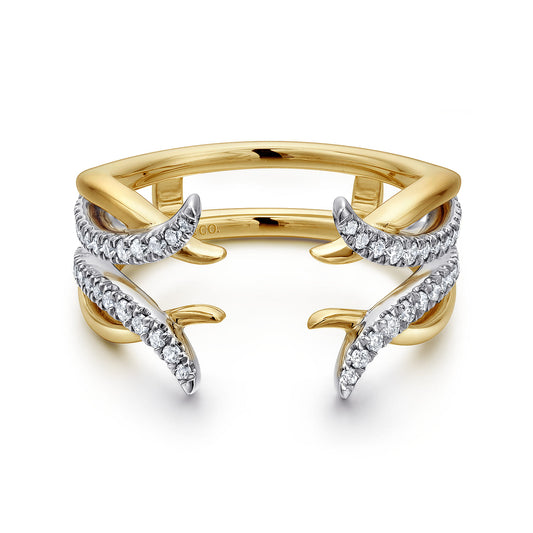 14K White and Yellow Gold Diamond Ring Enhancer — Gabriel & Co. AN12545S-M44JJ