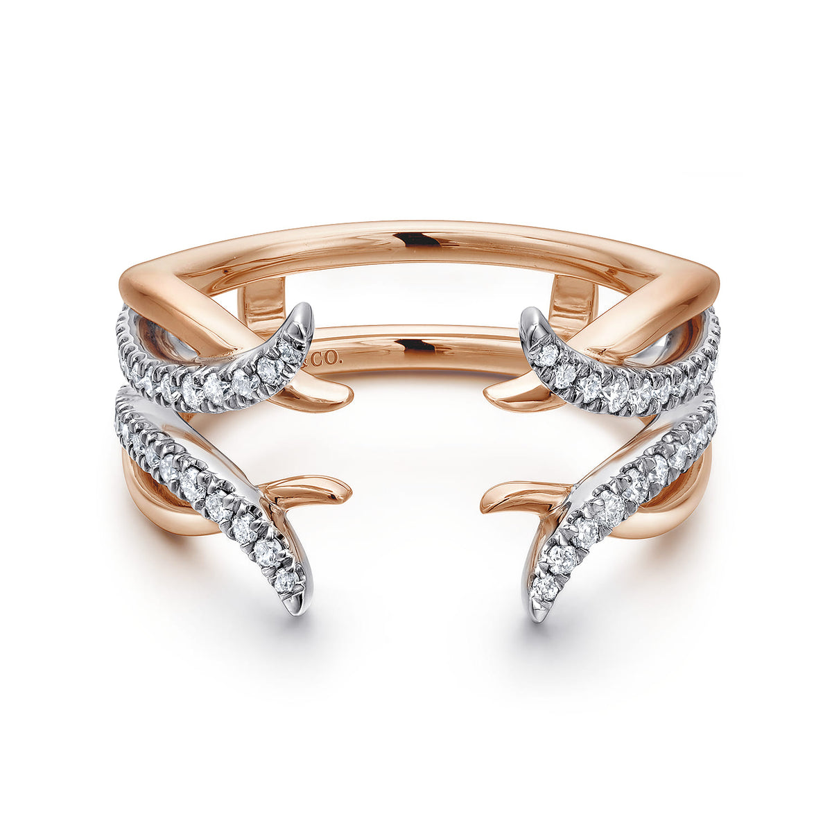14K White and Rose Gold Diamond Ring Enhancer — Gabriel & Co. AN12545S-T44JJ