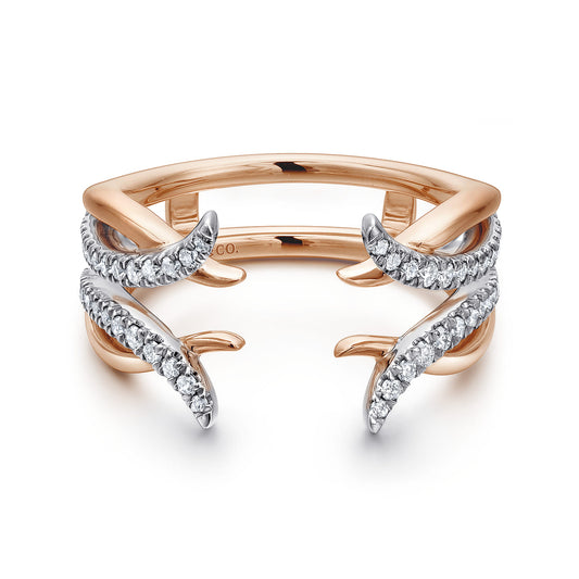 14K White and Rose Gold Diamond Ring Enhancer — Gabriel & Co. AN12545S-T44JJ