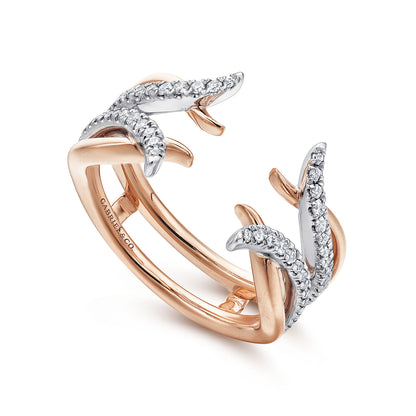 14K White and Rose Gold Diamond Ring Enhancer — Gabriel & Co. AN12545S-T44JJ