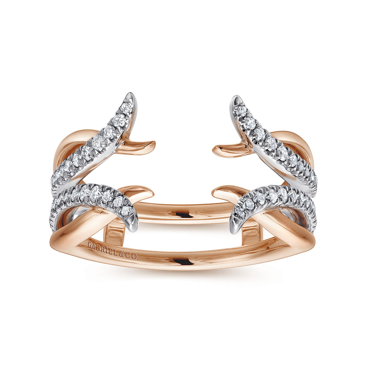 14K White and Rose Gold Diamond Ring Enhancer — Gabriel & Co. AN12545S-T44JJ
