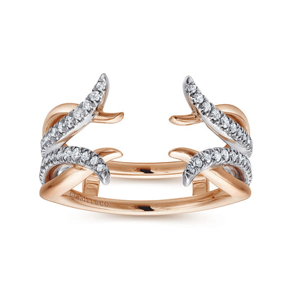 14K White and Rose Gold Diamond Ring Enhancer — Gabriel & Co. AN12545S-T44JJ