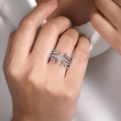 14K White Gold Diamond Ring Enhancer — Gabriel & Co. AN12545S-W44JJ