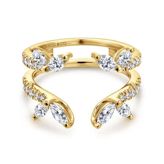14K Yellow Gold Marquise and Round Diamond Ring Enhancer — Gabriel & Co. AN12548M-Y44JJ