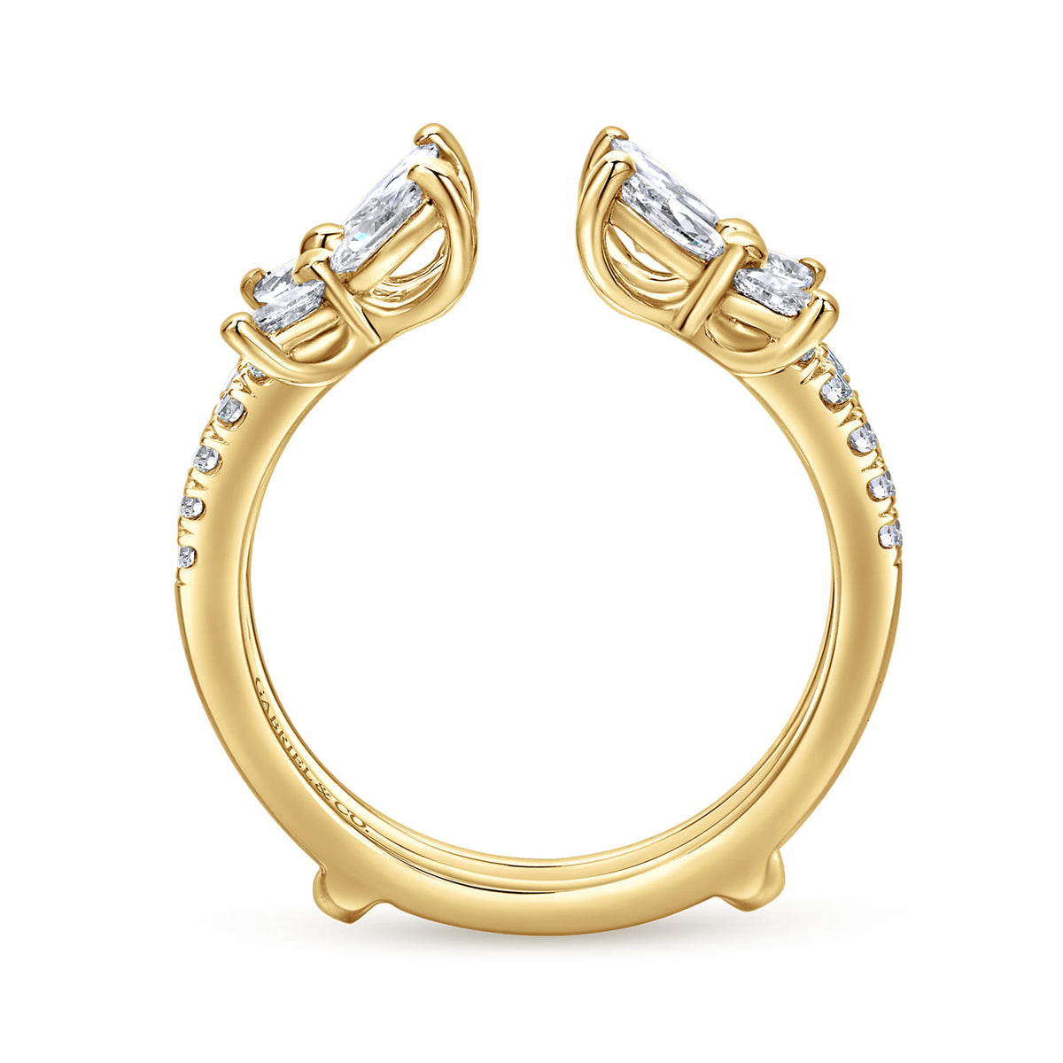 14K Yellow Gold Marquise and Round Diamond Ring Enhancer — Gabriel & Co. AN12548M-Y44JJ
