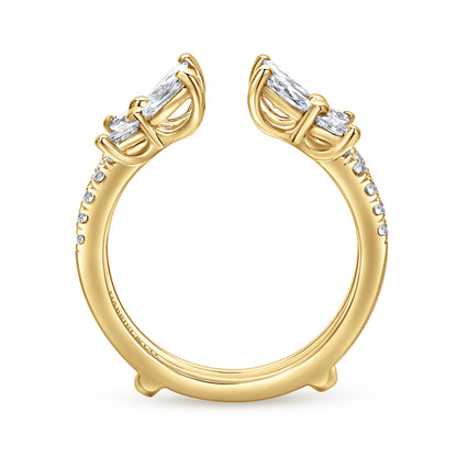 14K Yellow Gold Marquise and Round Diamond Ring Enhancer — Gabriel & Co. AN12548M-Y44JJ