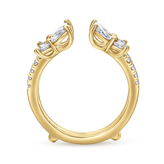 14K Yellow Gold Marquise and Round Diamond Ring Enhancer — Gabriel & Co. AN12548M-Y44JJ