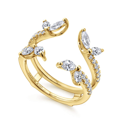 14K Yellow Gold Marquise and Round Diamond Ring Enhancer — Gabriel & Co. AN12548M-Y44JJ
