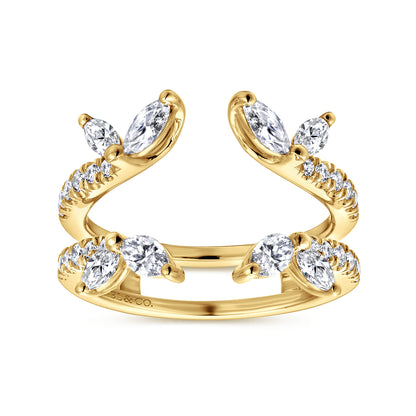 14K Yellow Gold Marquise and Round Diamond Ring Enhancer — Gabriel & Co. AN12548M-Y44JJ