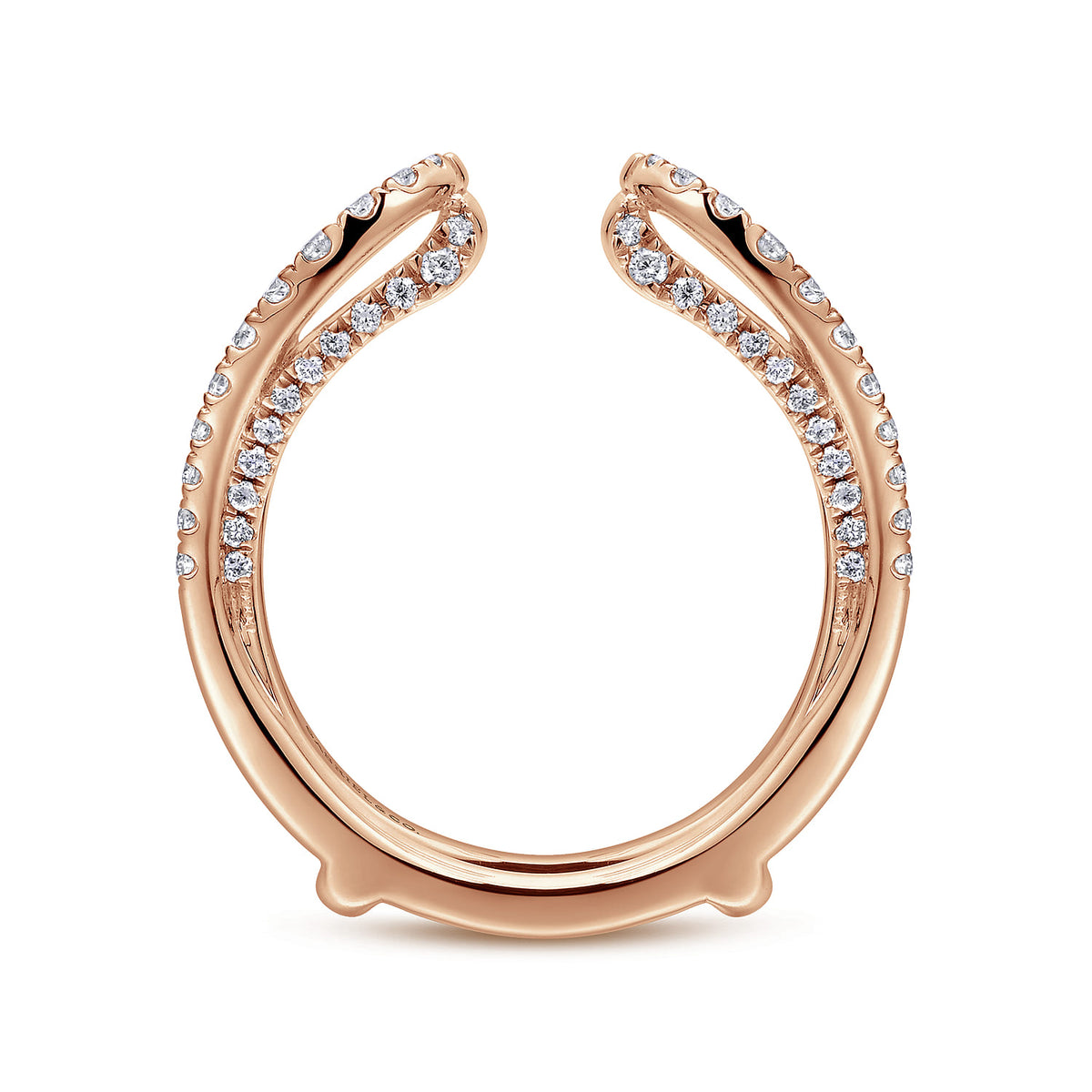 14K Rose Gold  French Pave Set Diamond Ring Enhancer — Gabriel & Co. AN12738S-K44JJ