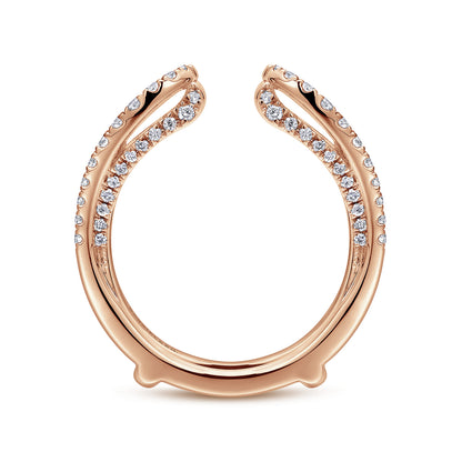 14K Rose Gold  French Pave Set Diamond Ring Enhancer — Gabriel & Co. AN12738S-K44JJ