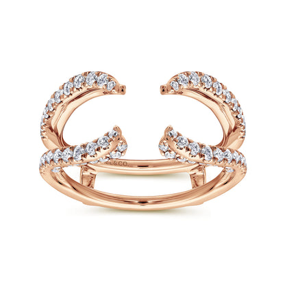 14K Rose Gold  French Pave Set Diamond Ring Enhancer — Gabriel & Co. AN12738S-K44JJ