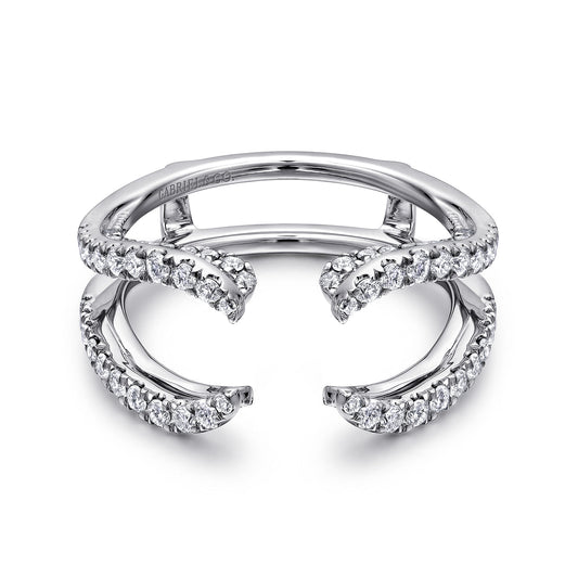 14K White Gold French Pavé Set Diamond Ring Enhancer — Gabriel & Co. AN12738S-W44JJ