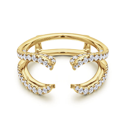 14K Yellow Gold French Pave Set Diamond Ring Enhancer — Gabriel & Co. AN12738S-Y44JJ