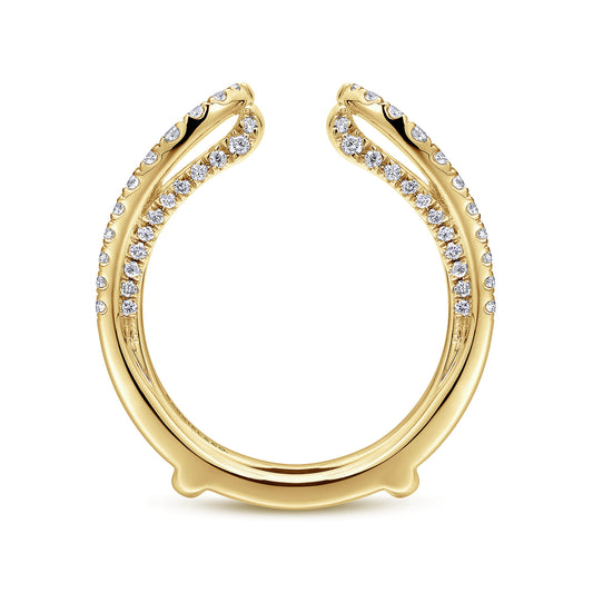 14K Yellow Gold French Pave Set Diamond Ring Enhancer — Gabriel & Co. AN12738S-Y44JJ