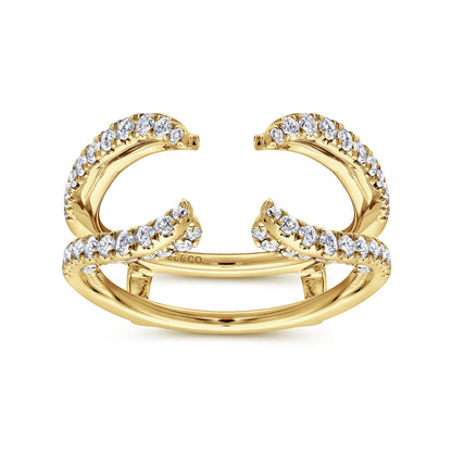 14K Yellow Gold French Pave Set Diamond Ring Enhancer — Gabriel & Co. AN12738S-Y44JJ