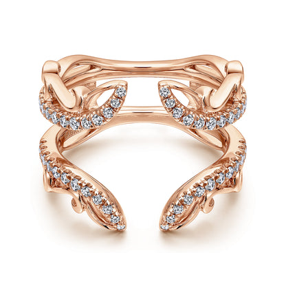 14K Rose Gold French Pave Set Diamond Ring Enhancer — Gabriel & Co. AN12740L-K44JJ
