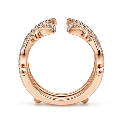 14K Rose Gold French Pave Set Diamond Ring Enhancer — Gabriel & Co. AN12740L-K44JJ