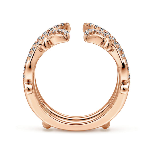 14K Rose Gold French Pave Set Diamond Ring Enhancer — Gabriel & Co. AN12740L-K44JJ
