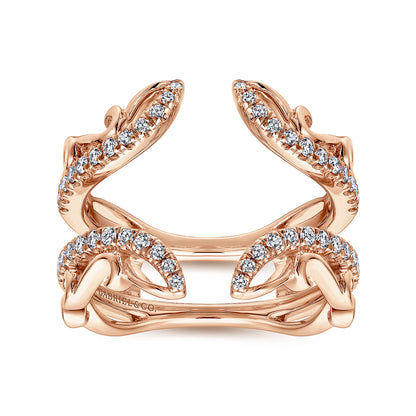 14K Rose Gold French Pave Set Diamond Ring Enhancer — Gabriel & Co. AN12740L-K44JJ