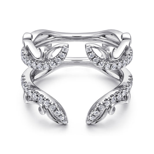 14K White Gold French Pavé Set Diamond Ring Enhancer — Gabriel & Co. AN12740L-W44JJ