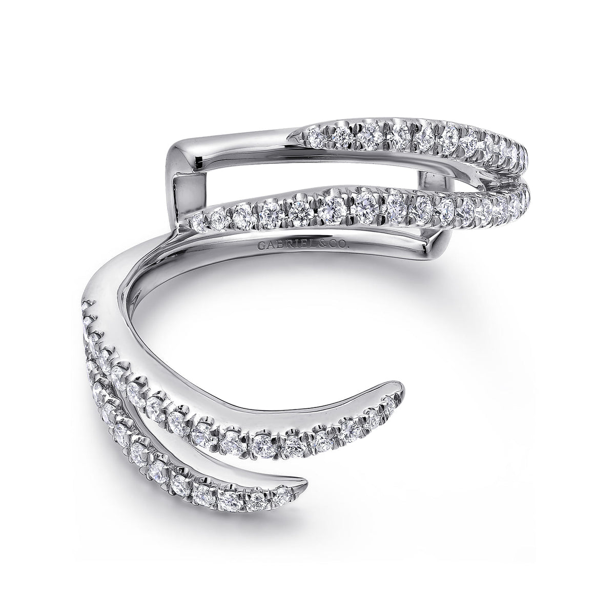 14K White Gold French Pavé Set Diamond Ring Enhancer — Gabriel & Co. AN12741M-W44JJ