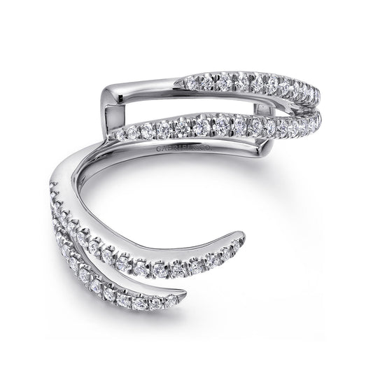 14K White Gold French Pavé Set Diamond Ring Enhancer — Gabriel & Co. AN12741M-W44JJ
