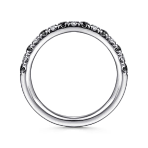 14K White Gold French Pave Black Diamond and Diamond Anniversary Band - 0.50 ct — Gabriel & Co. AN14190W44BD