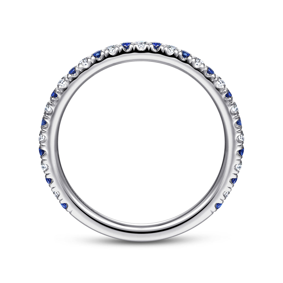 Platinum Diamond and Sapphire Anniversary Band — Gabriel & Co. AN14252PT4SA