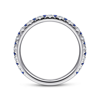 Platinum Diamond and Sapphire Anniversary Band — Gabriel & Co. AN14252PT4SA