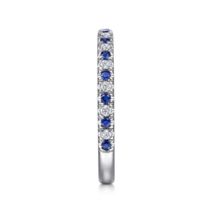 Platinum Diamond and Sapphire Anniversary Band — Gabriel & Co. AN14252PT4SA