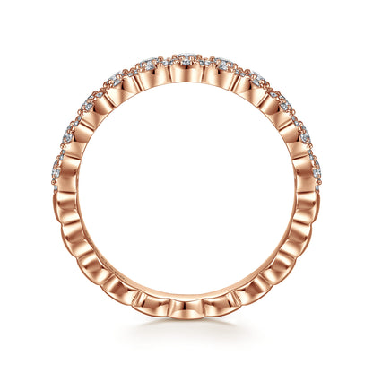 14K Rose Gold Round Diamond Halo Anniversary Band — Gabriel & Co. AN14685K44JJ