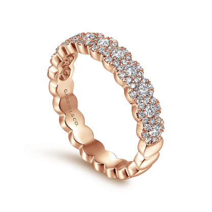 14K Rose Gold Round Diamond Halo Anniversary Band — Gabriel & Co. AN14685K44JJ