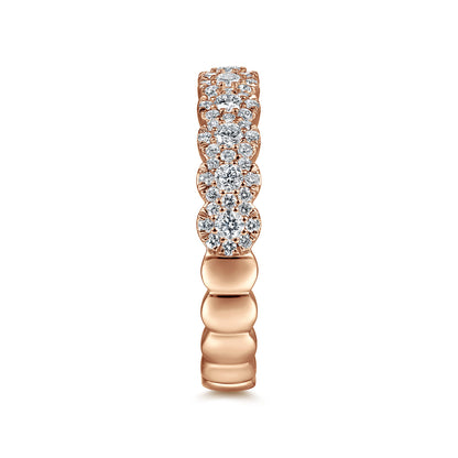 14K Rose Gold Round Diamond Halo Anniversary Band — Gabriel & Co. AN14685K44JJ