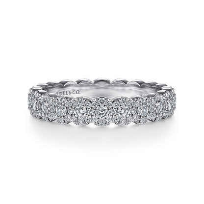 Platinum Round Diamond Halo Anniversary Band — Gabriel & Co. AN14685PT4JJ